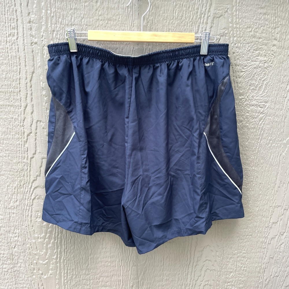 NEW Nike Shorts Men's 2XL Shorts Running 5" Lined Active Dri Fit Navy Gym NWT - Picture 2 of 8